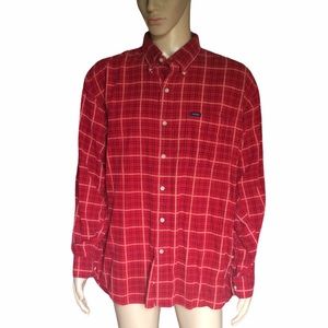 Plaid Corduroy Ivy Crew shirt Dark Red XL